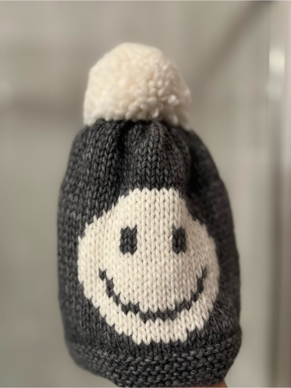 Vintage Nardi & Tagliaferri Italian Alpaca Wool Knit Smiley Face Beanie Hat